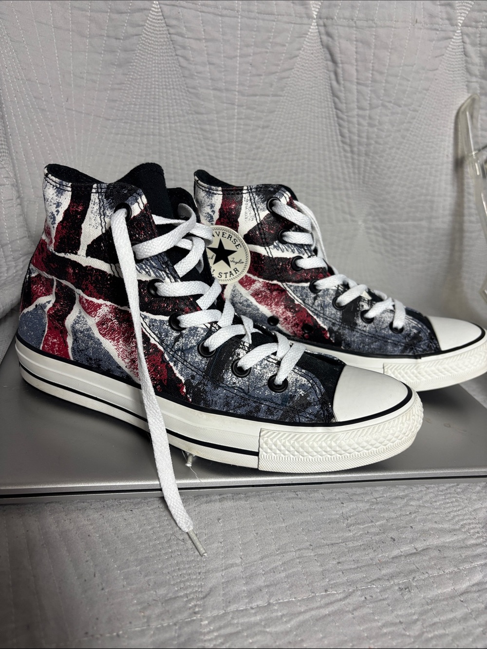 Converse High Top Chukka Boots in Black, White, Red